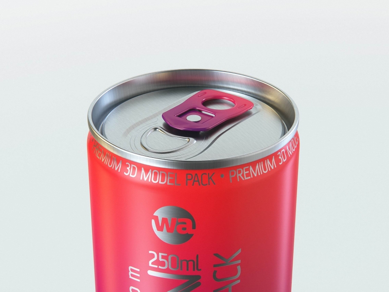Premium 3D Model of 4x250ml Slim Soda Cans in Shrink Film Wrap