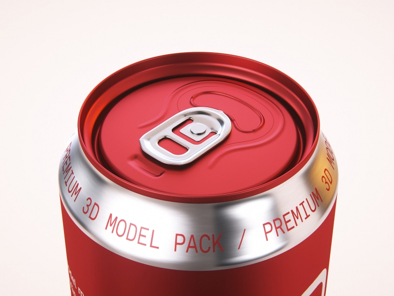 Premium packaging 3D Model of 4x568ml Standard Beer/Soda Cans in Shrink Film Wrap