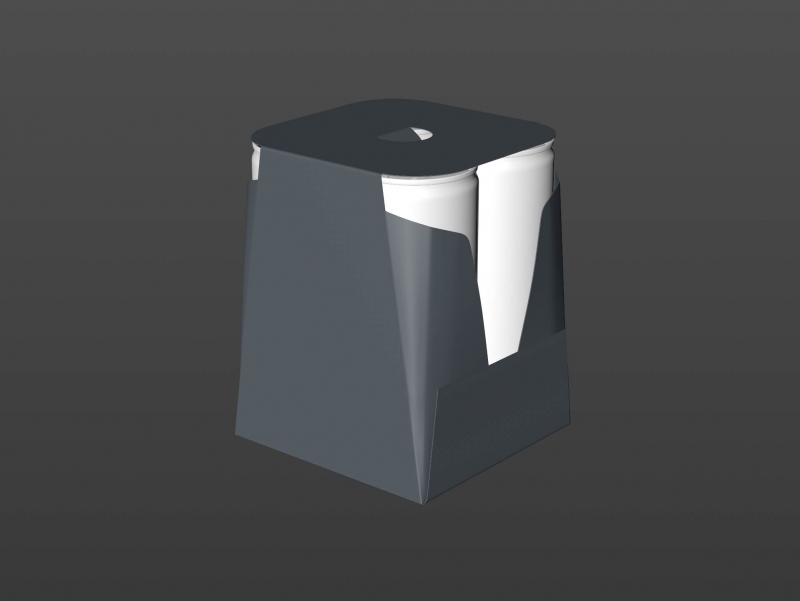 Premium Packaging 3D Model of carton box for 4x250ml Slim Soda Can