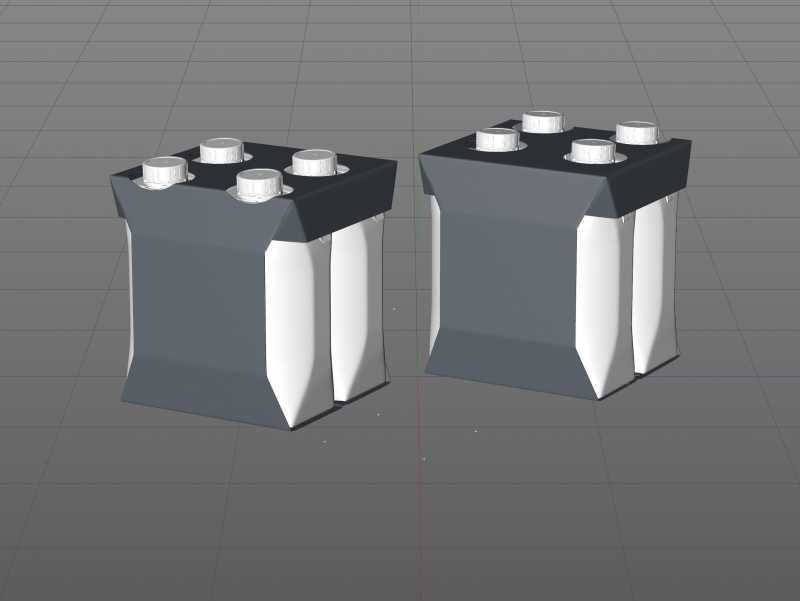 Premium Packaging 3D Model of carton packag for 4x330ml Tetra Prizma Square