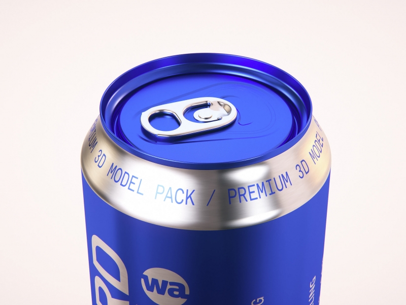 Premium packaging 3D Model of 4x473ml Standard Soda Cans in Shrink Film Wrap