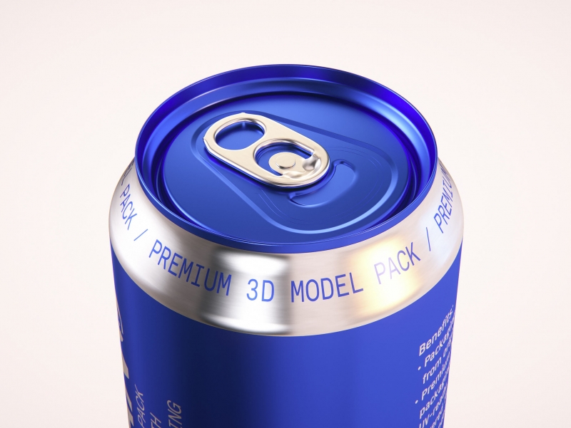 Premium packaging 3D Model of 6x473ml Standard Soda Cans in Shrink Film Wrap