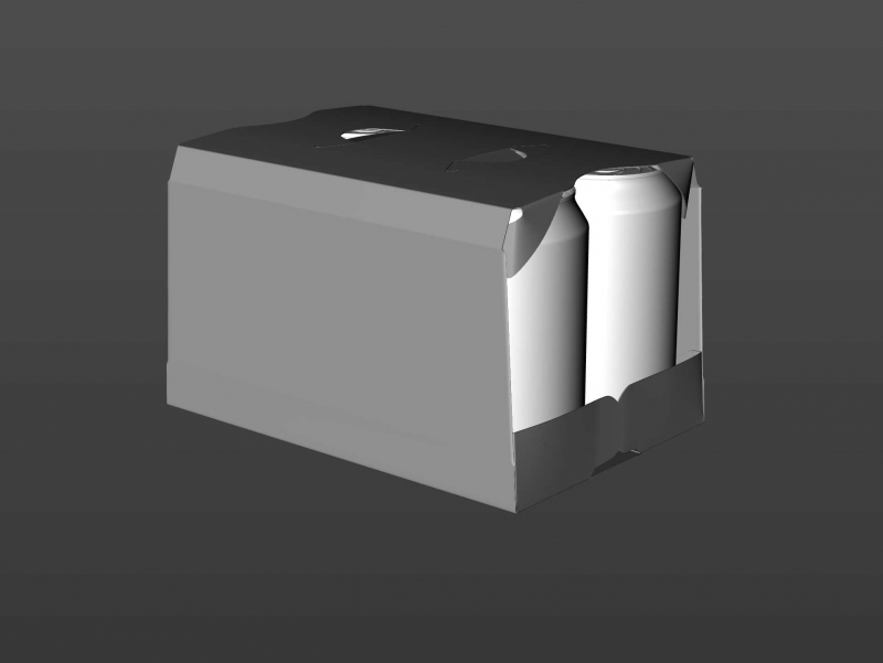 Premium Packaging 3D Model of carton package for 6x330ml Standard Beer/Soda Can  