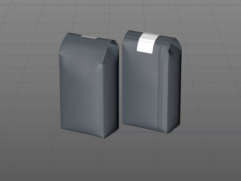 Plastic Coffee Bag packaging 3d model 500g with a tab