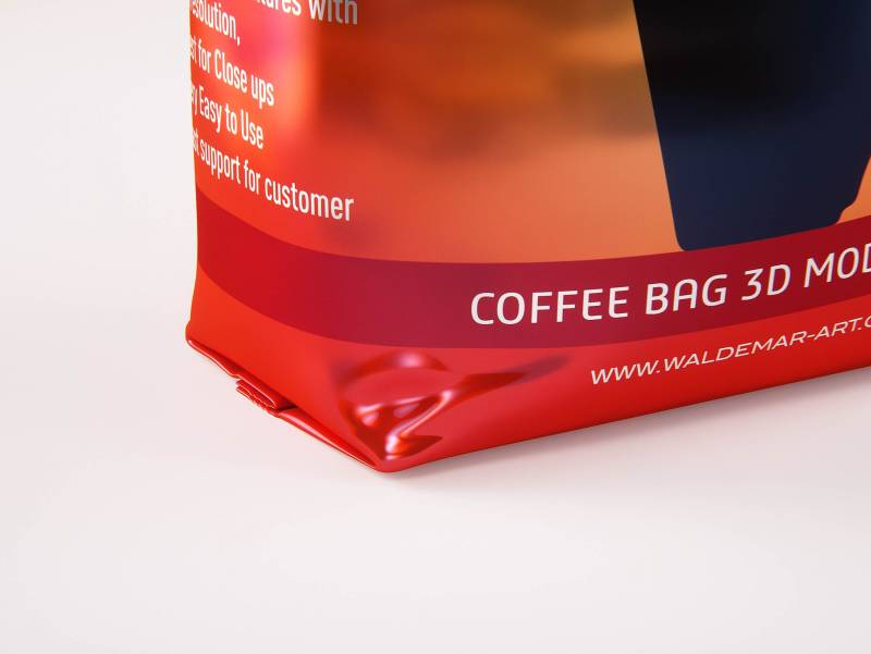 Plastic Coffee Bag 750g premium packaging 3d model