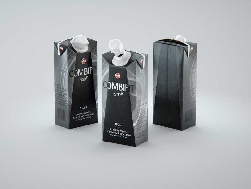 SIG combiFit Small 350ml with combiSmart closure packaging 3D model