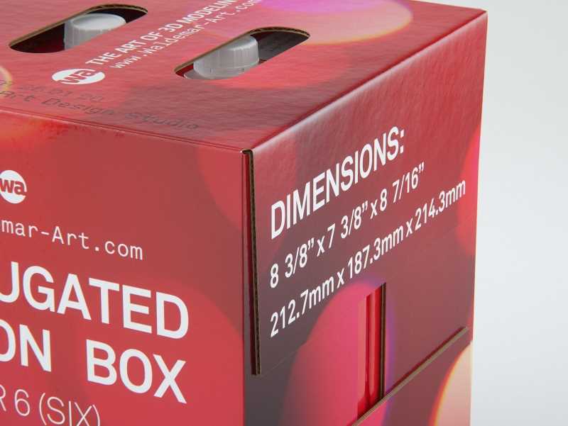 Premium Packaging 3D Model of corrugated cardboard box for 6x1000ml Tetra Brick Slim