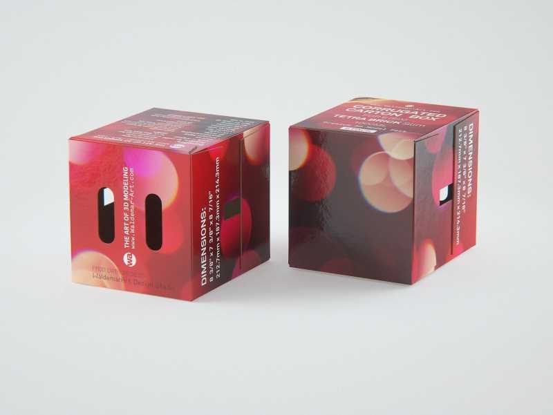 Premium Packaging 3D Model of corrugated cardboard box for 6x1000ml Tetra Brick Slim
