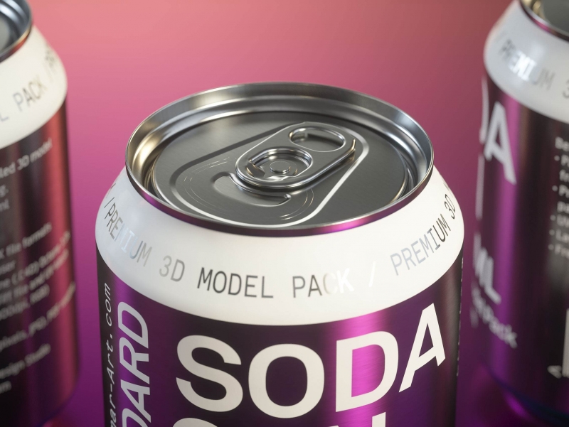 Ball/Rexam Soda Metal Can 250ml Premium 3D model pack