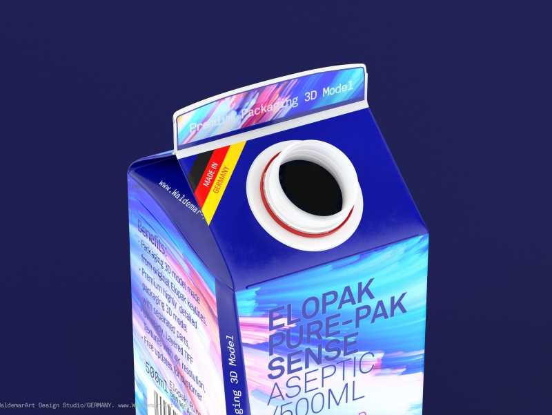 Elopak Pure-Pak Sense Linea 500ml Carton packaging 3D model