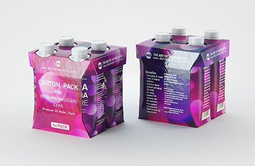 Elopak Pure-Pak Diamond Slim 1500ml carton packaging 3D model pack