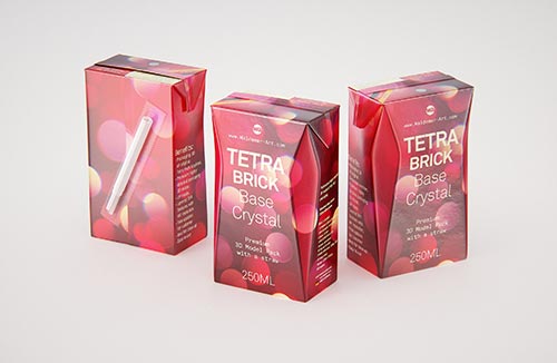 Photoshop Mockup of Cartron packaging of Tetra Pack Prisma 500ml Side View