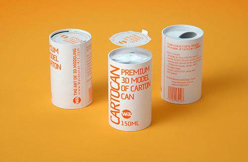 Packaging 3D model of the Metal can 120g for canned food with pull tab