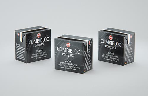 SIG CombiBloc Small 200ml with perforation and a straw hole packaging 3D model pak