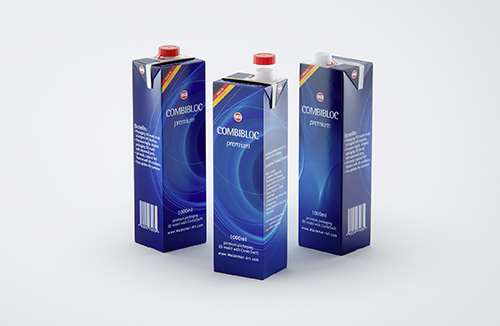 Premium milk packaging 3D model of Elopak Pure-Pak Classic 1000ml with tethered cap TwistFlip 29