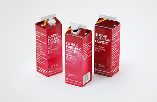 Mockup of Tetra Pack Brick 1000ml Square with HeliCap 27 - Front view