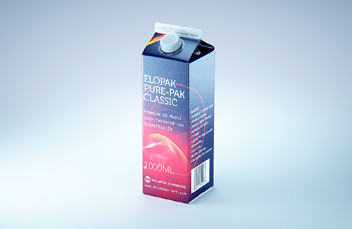 Package MockUp of Tetra Pack Top Aseptic Base 1000ml with Katla S38 Front View