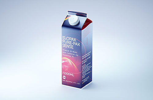 Plastic sleek can 3D packaging model 330/310ml