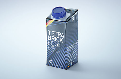 Premium milk packaging 3D model of Elopak Pure-Pak Classic 500ml with tethered cap TwistFlip 29