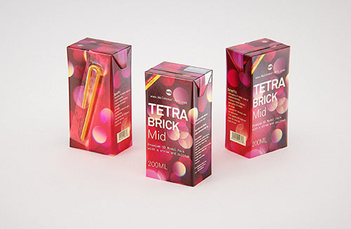 Packaging 3D model pak of Tetra Pack Top Midi 330ml with Bajkal