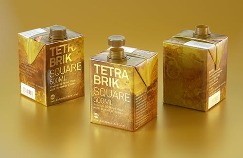 PSD Mockup of Tetra Pack Prisma 1000ml Side View