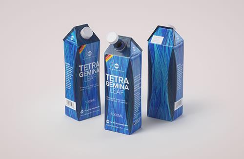 Premium Carton Packaging 3D model of Tetra Top MIDI 200ml with tethered cap C38 Pro