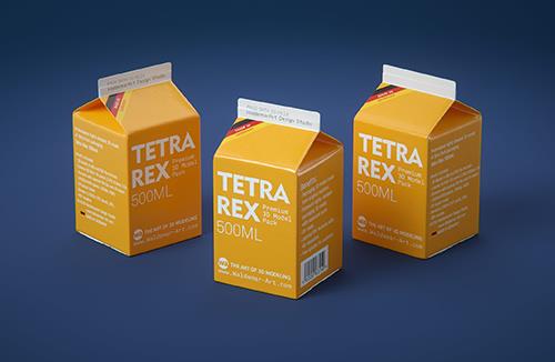 Tetra Pack Prisma Square 750ml Premium 3d model pak with StreamCap closure