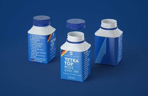 Tetra Pack Brick Edge 200ml 3D packaging model pak with HeliCap23 opening