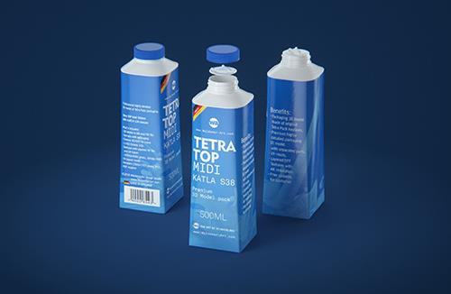 Tetra Pack Brick Square 500ml with HeliCap 27 3D model pak