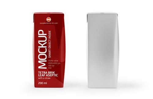Packaging Mockup of Elopak Pure-Pak Classic-Curve 1000ml - Front view
