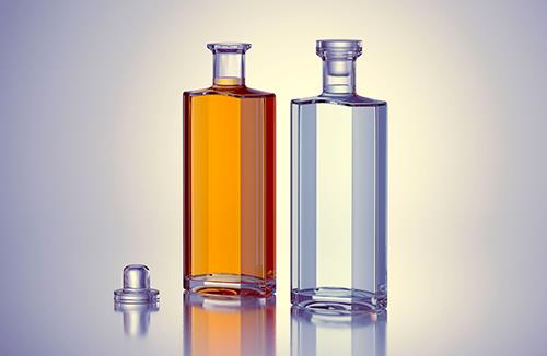 Pirate - packaging 3d model of a glass bottle for alcohol products