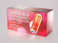 Premium Packaging 3D Model of carton box for 10x500ml Standard Soda/Beer Can  