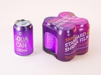 Premium packaging 3D Model of 4x330ml Standard Beer/Soda Cans in Smooth Shrink Film Wrap