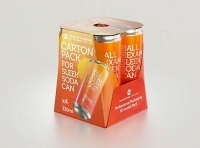 Premium Packaging 3D Model of carton package for 4x330ml Sleek Soda Can  