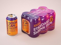 Premium packaging 3D Model of 6x350ml/355ml Standard Beer/Soda Cans in Smooth Shrink Film Wrap