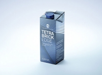 Tetra Pak Brik Edge 1000ml with tethered cap LightWing 30 premium carton packaging 3D model