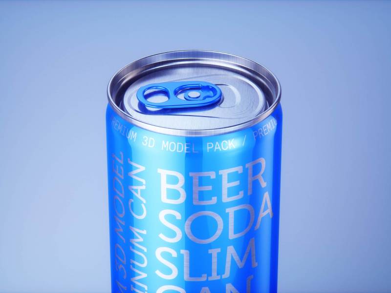 Premium 3D Model of 200ml Slim Soda Can Packaging