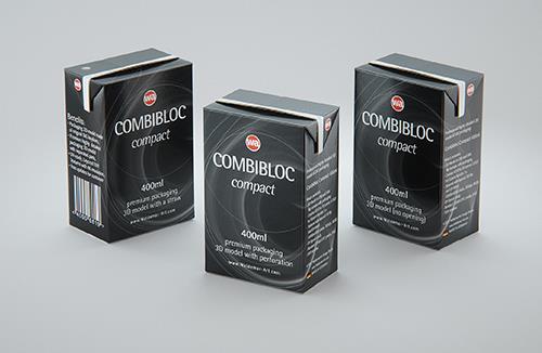SIG Combibloc Standard 1000ml carton packaging 3d model with CombiSwift closure