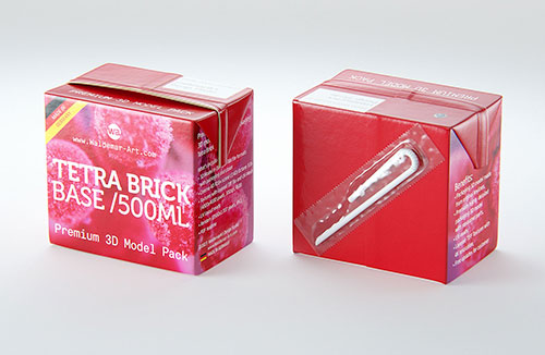 Premium milk carton packaging 3D model of Elopak Pure-Pak Sense 500ml with tethered cap TwistFlip 34