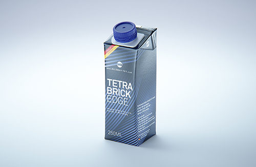 Tetra Pack Brick EDGE Aseptic 1000ml Premium Packaging 3D model pak with LightCap 30