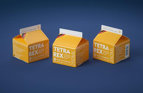 Premium Carton Packaging 3D model of Tetra Top MIDI 200ml with tethered cap C38 Pro