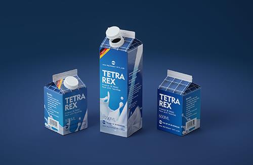 Tetra Pak Brik Edge 1500ml with LightWing 30 premium carton packaging 3D model