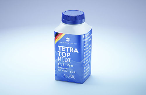 Tetra Pack Brick EDGE 500ml with LightCap 30 packaging 3D model pak